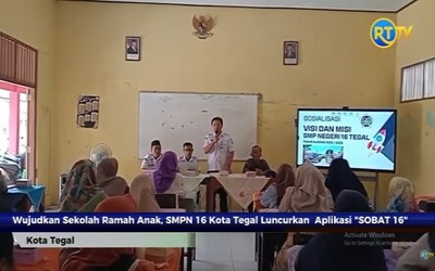 Wujudkan Sekolah Ramah Anak, SMPN 16 Kota Tegal Luncurkan Aplikasi
